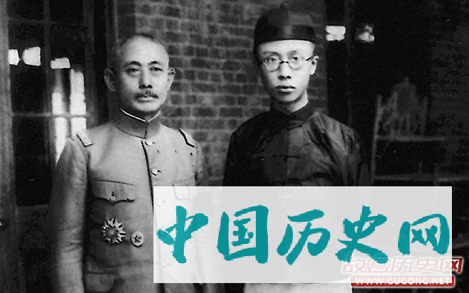 溥仪在天津与日本“中国驻屯军”司令高田丰树合影